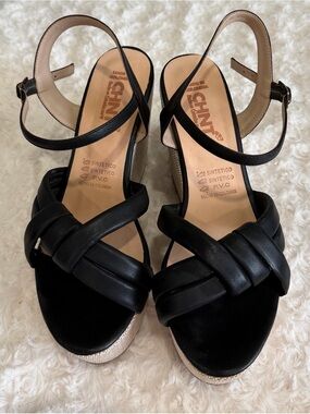 Black Woven-Strap Wedge Sandals - Women's Summer Dress Wedges